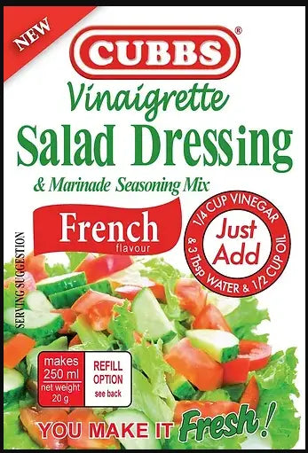 Cubbs Salad Dressing - Vinaigrette Range - French Flavour 20g Cubbs