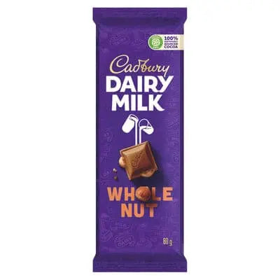 Cadbury Dairy Milk Whole Nut 80g South Africa Yebobox
