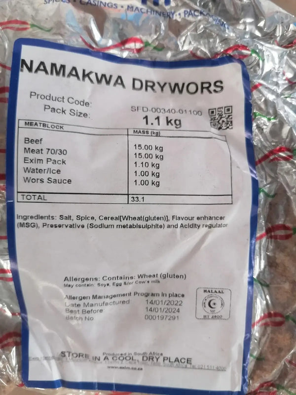 Namakwa Drywors Spice 1,1kg.