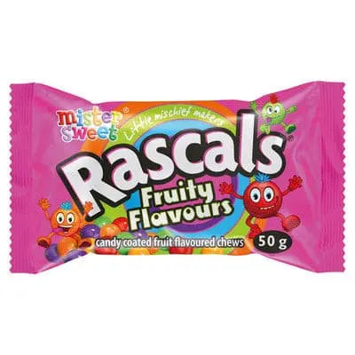 Rascals Fruit Flavoured Chews 50g Yebobox